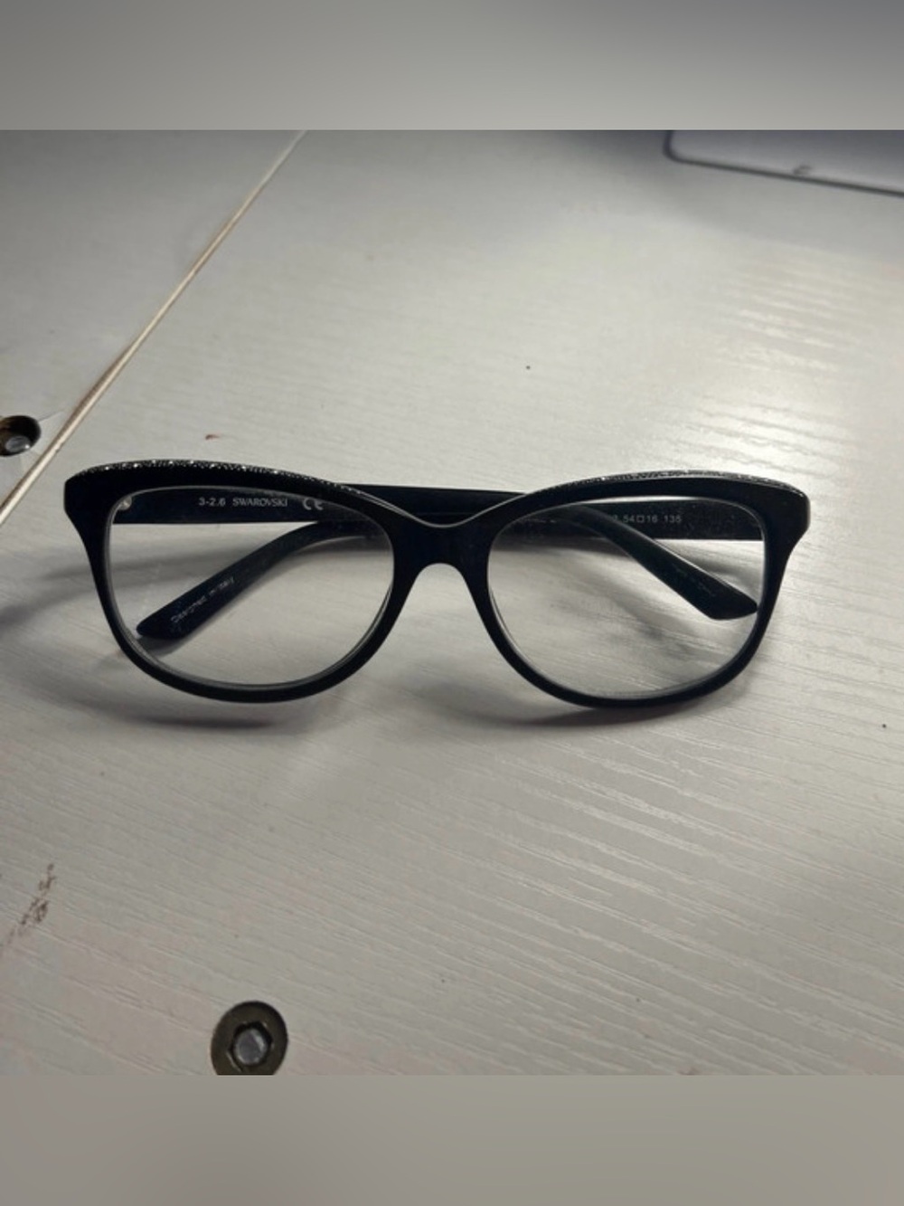 Swarovski Black Cat-Eye Women's Glasses with Subtle Crystal Detail